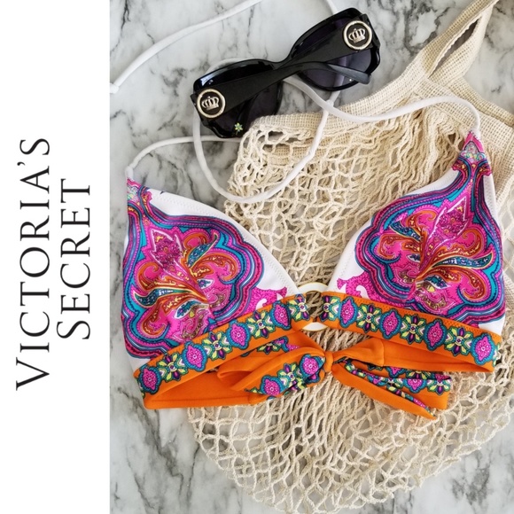 Victoria's Secret Paisley Triangle Bikini Top, Sm - Picture 1 of 8